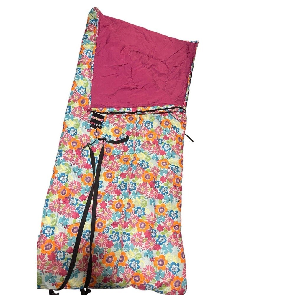 Used Kids' L.L.Bean Floral Lined Camp Sleeping Bag